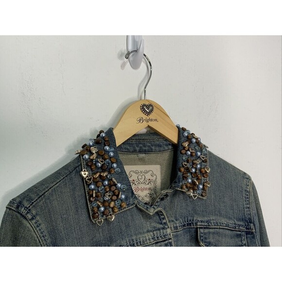 Brighton Jean Jacket Charmed Embellished Blue Size (Read measurements) w/Hanger - Picture 2 of 7